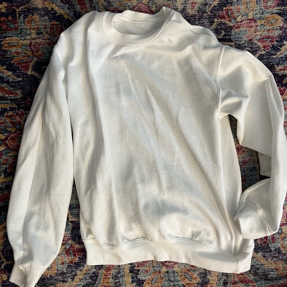 Lot of 3 Unisex Crew-neck Sweaters - White, Yellow, and Blue. Size Medium. - Picture 2 of 6